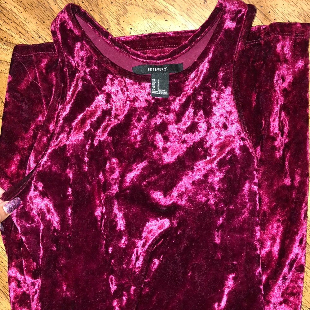 F21 Crushed Velvet Bodycon Dress